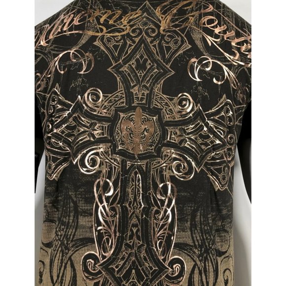 Xtreme Couture By Affliction Men's T-Shirt Dectrum Brown - Picture 8 of 9